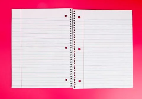 Blank spiral notebooks opened on a colored background Stock Photos