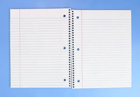 Blank spiral notebooks opened on a colored background Stock Photos