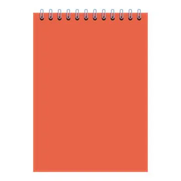Blank spiral notepad with orange cover for writing Stock Illustration