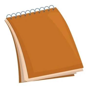Blank spiral notepad sitting open at an angle Stock Illustration