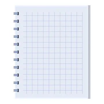 Blank spiral notepad with squared paper is ready for notes Stock Illustration