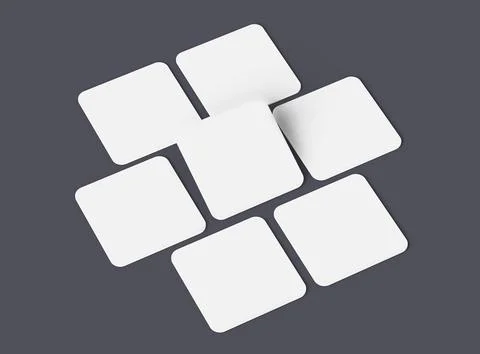 Blank square cards for design presentation. 3d rendering. Stock Illustration