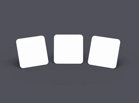 Blank square cards for design presentation. 3d rendering. Illustrazione stock