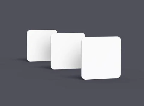 Blank square cards for design presentation. 3d rendering. Illustrazione stock