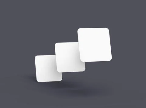 Blank square cards for design presentation. 3d rendering. Stock Illustration