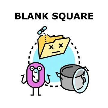 Blank square data file folder error concept イラスト素材