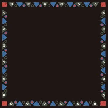 Blank square frame consists of various colorful geometric shapes childish h.. Stock Illustration