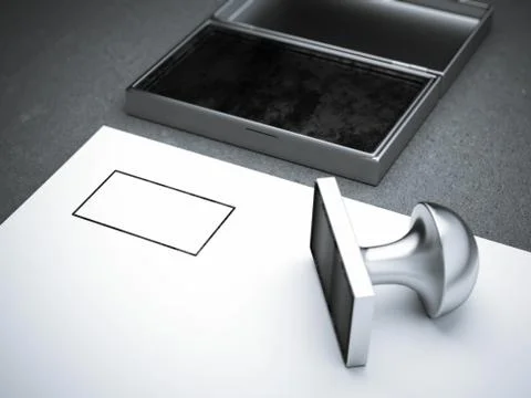 Blank square metal stamp Stock Illustration