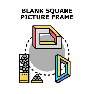 Blank square picture frame concept vector illustration Illustrazione stock