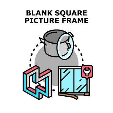 Blank square picture frame concept vector illustration 库存插图