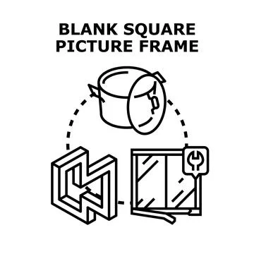 Blank square picture frame concept vector illustration 库存插图