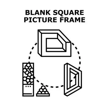 Blank square picture frame concept vector illustration Stock Illustration