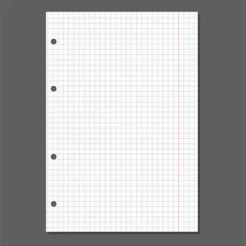 Blank square sheet of paper, note book paper. Vector illustration. Stock Illustration