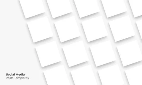 Blank Square Social Media Posts Templates for Bloggers or Brand Designs Stock Illustration