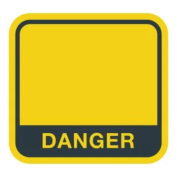 Blank Square Warning Sign with text bellow Stock Illustration