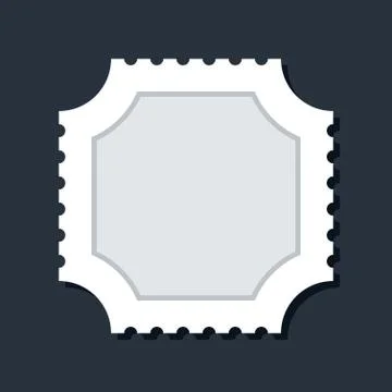 Blank square white paper postage stamp Illustrazione stock
