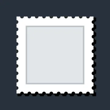 Blank square white paper postage stamp. Illustrazione stock