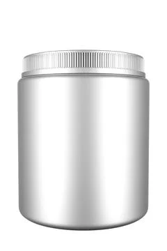 Blank stainless steel package for insert brand label. 3d render color backg.. イラスト素材