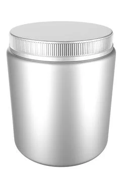 Blank stainless steel package for insert brand label. 3d render color backg.. イラスト素材