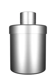 Blank stainless steel package for insert brand label. 3d render color backg.. イラスト素材