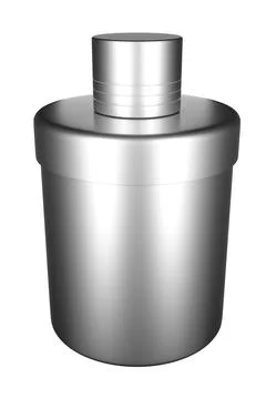 Blank stainless steel package for insert brand label. 3d render color backg.. イラスト素材
