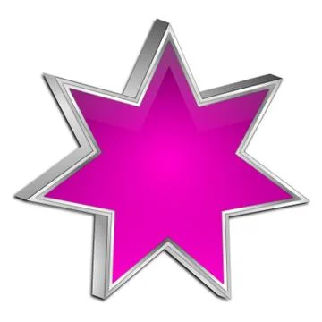 Blank Star Button - 3D illustration Illustrazione stock