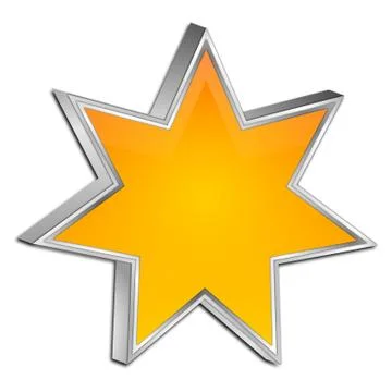 Blank Star Button - 3D illustration Stock Illustration