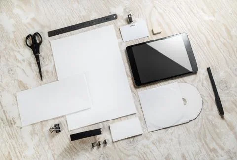 Blank stationery mock-up Stock Photos