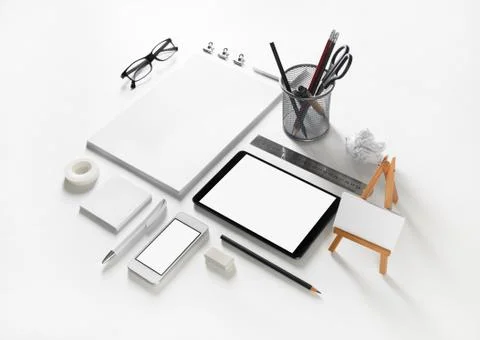Blank stationery mock-up Stock Photos