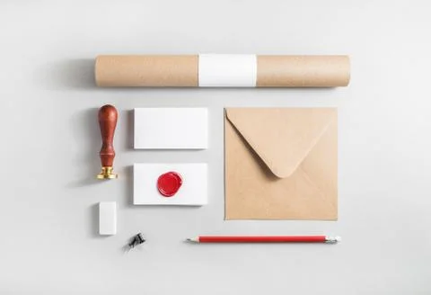 Blank stationery set Stock Photos