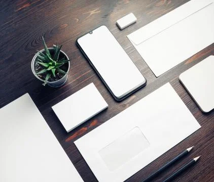 Blank stationery set Stock Photos