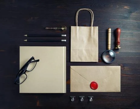 Blank stationery set Stock Photos