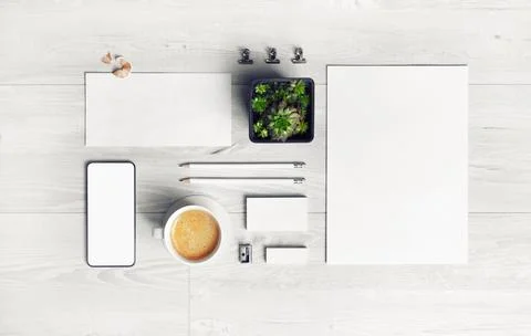 Blank stationery set Stock Photos