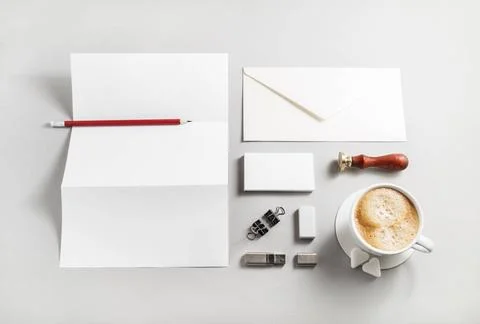 Blank stationery set Stationery elements. Copyright: xZoonar.com/AlexxVere... 스톡 사진