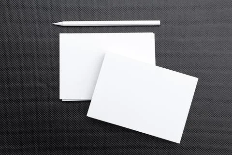 Blank stationery template on black background. Mock-up for branding identity Stock Photos
