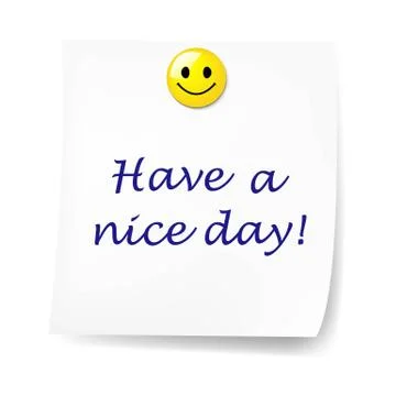 Blank sticky note with have a nice day Stock Illustration