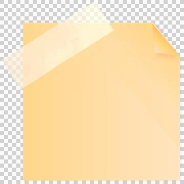 Blank Sticky Note Illustration with Folded Corner and Adhesive Tape Stock Illustration