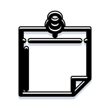 Blank sticky note memo message pinned Illustrazione stock