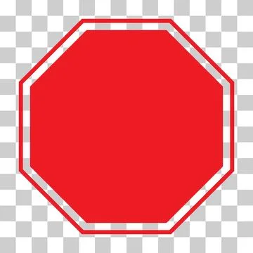 Blank stop sign transparent background. Blank stop sign logo concept. Illustrazione stock