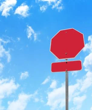 Blank stop sign warning Stock Photos