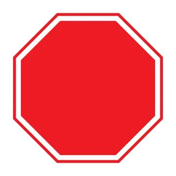 Blank stop sign on white background. blank red stop sign. flat style. Illustrazione stock