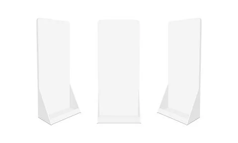 Blank Store Display Stand, Front and Side View, Isolated on White Background Stock Illustration