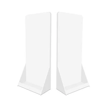 Blank Store Display Stand Mockup, Side View Stock Illustration