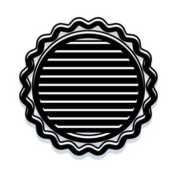 Blank striped button badge graphic template vector Stock Illustration
