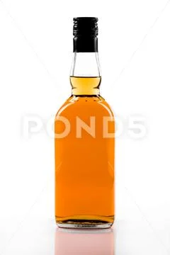 Blank strong alcohol bottle isolated on white background Stock Photos