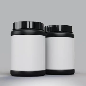 Blank supplement bottle template 스톡 일러스트