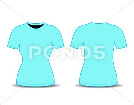 Blank White Tshirt Template Front And Back View Stock Illustration