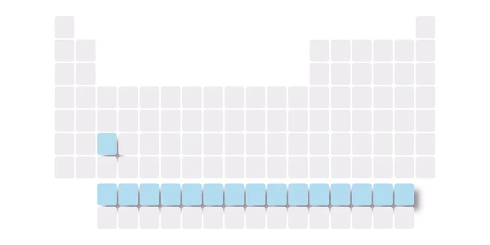 Blank table of elements with color codes - physics and chemistry illustration Stock Illustration