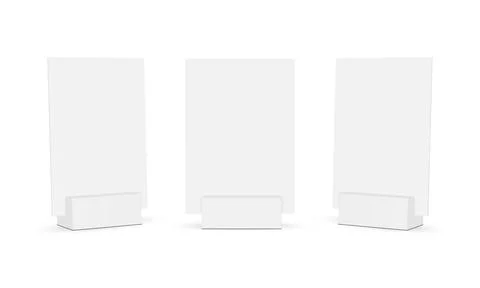 Blank Table Tent Mockup, Front and Side View Stock Illustration
