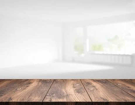 Blank table top in front of blurry room - Illustration Stock Illustration